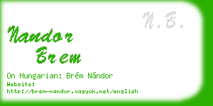 nandor brem business card